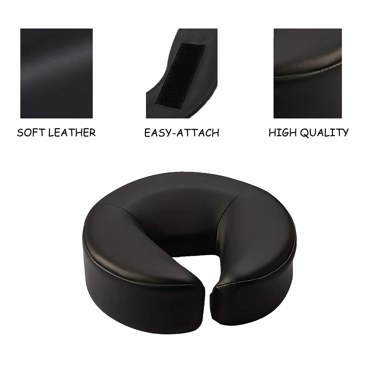 Poggiatesta Per Lettino Da Massaggio,Lettino da Massaggio Poggiatesta di Ricambio Regolabile Cuscino a Forma di U per Lettino di Bellezza Universale con Set di Cuscini Elastici per il Viso Nero