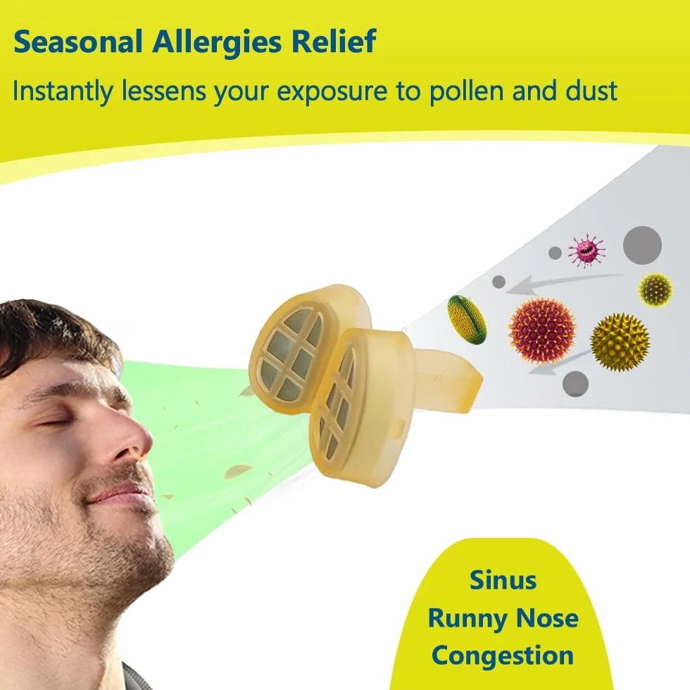 Allerscreen Filtri nasali, ausilio per le allergie stagionali e alla polvere (S, 3 Filtri+12 Sostituzioni)