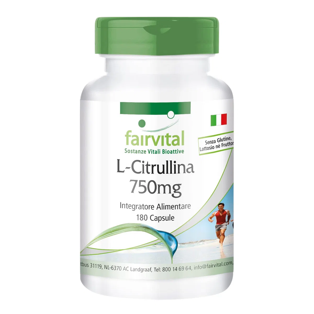 fairvital L-citrullina capsule 750 mg, ALTO DOSAGGIO, VEGANO, 180 capsule