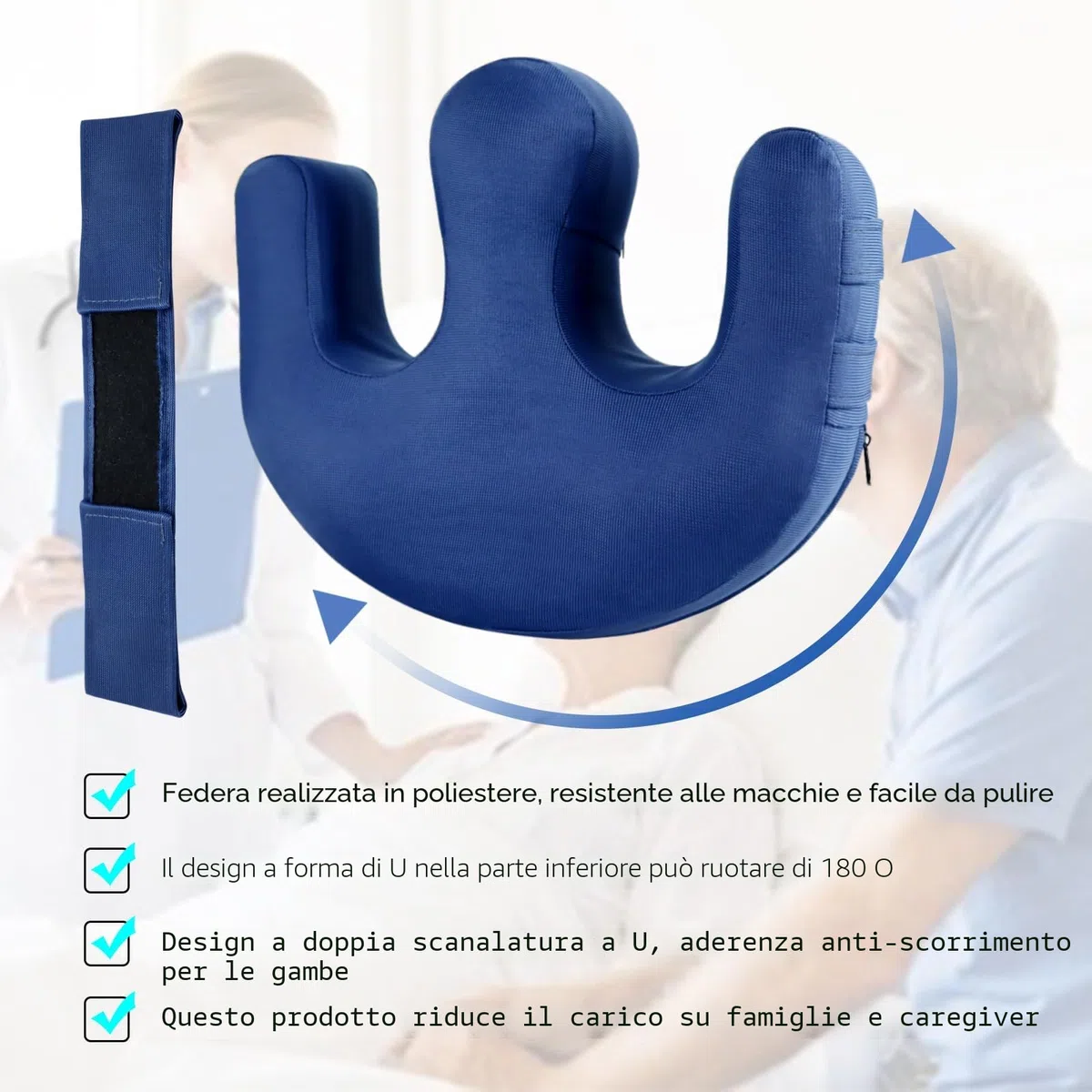 LOSCHEN] Dispositivo gonfiabile di rotazione del paziente, cuscino antidecubito paralizzato a forma di U, cuscino di rotazione