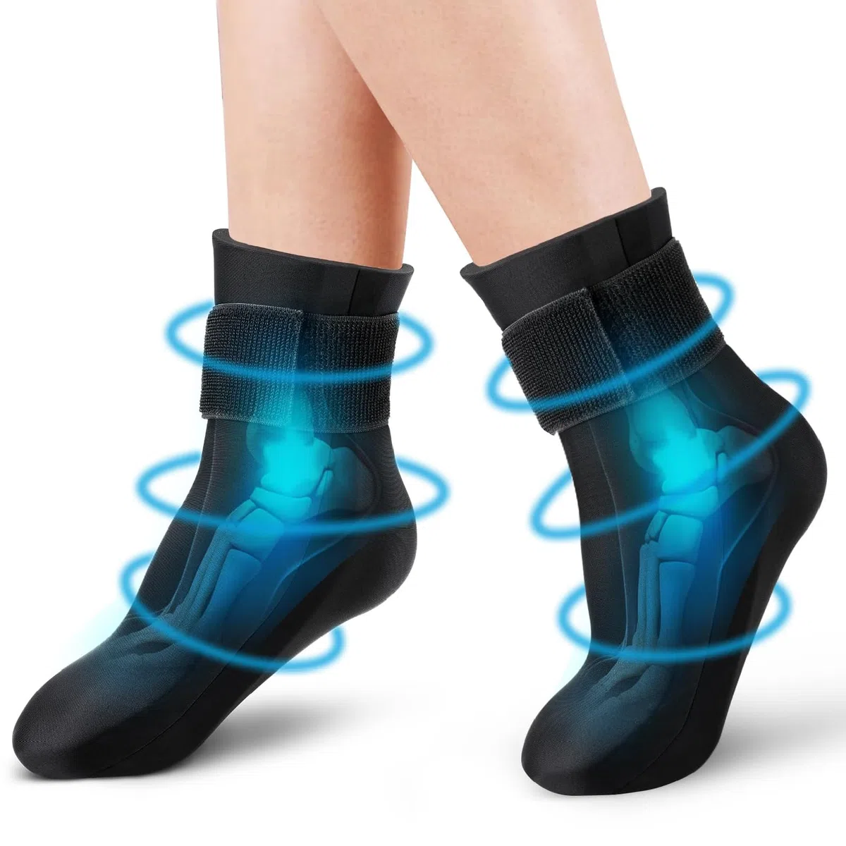 ABUBU Calzino per terapia a freddo e calore, calzino in gel riutilizzabile, cavigliera, fascite plantare, artrite, gonfiore, distorsione, dolore ai piedi, caviglia, infortuni