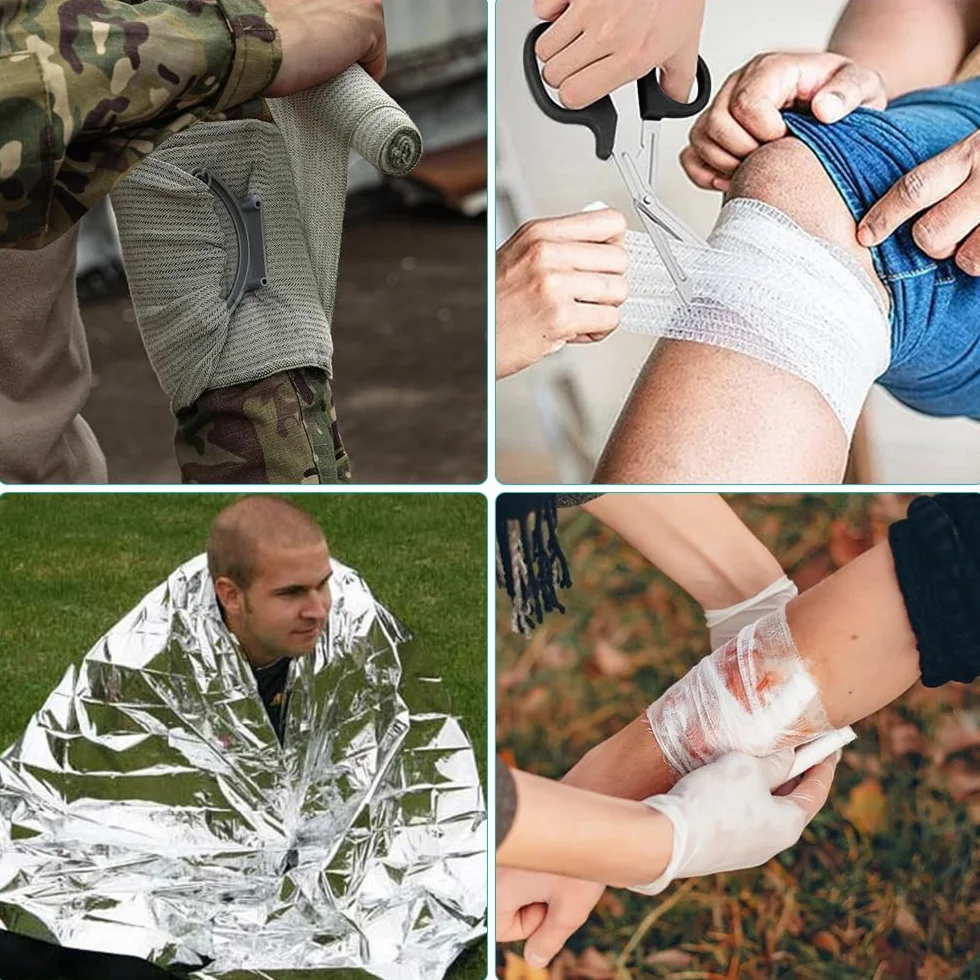 Set di pronto soccorso per esterni, 46 sacchetti tattici medici, kit di primo soccorso, kit militare, borsa medica, attrezzatura di sopravvivenza per campeggio, escursioni, casa