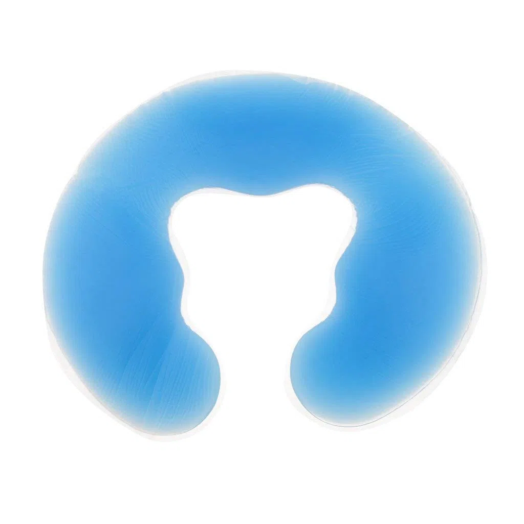 Cuscino in gel di silicone per viso, corpo, schiena, massaggi, letto, spa, bellezza, massaggio, blu, 27,5 x 25 cm