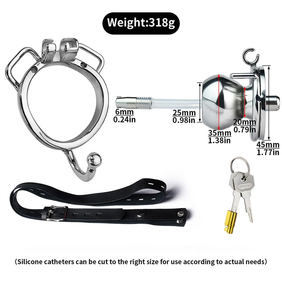Flat Chastity Cage Inverted Chastity Cage Uomo Sissy Cintura Di Castità Maschile Metallo Cock Cage Erotitici Sexy Per Coppie (50MM)