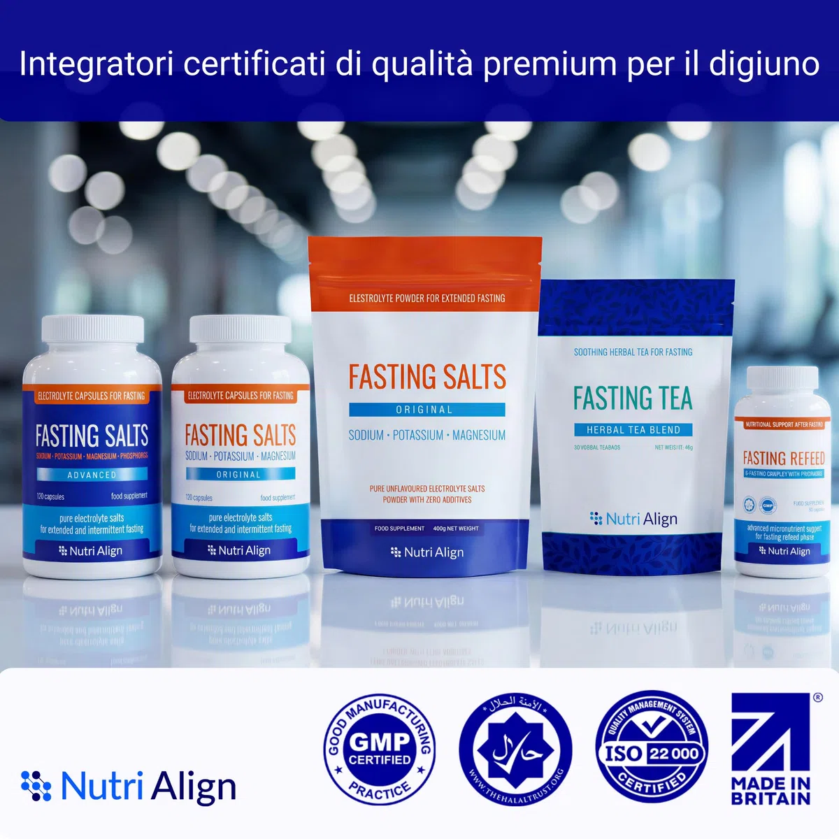 Nutri-Align Sali Elettrolitici Digiuno in Polvere | 400 g Elettroliti di Sodio, Potassio e Magnesio | Elettroliti Puri e non Aromatizzati | Senza Zucchero e Senza Riempitivi | Prodotto nel Regno Unito