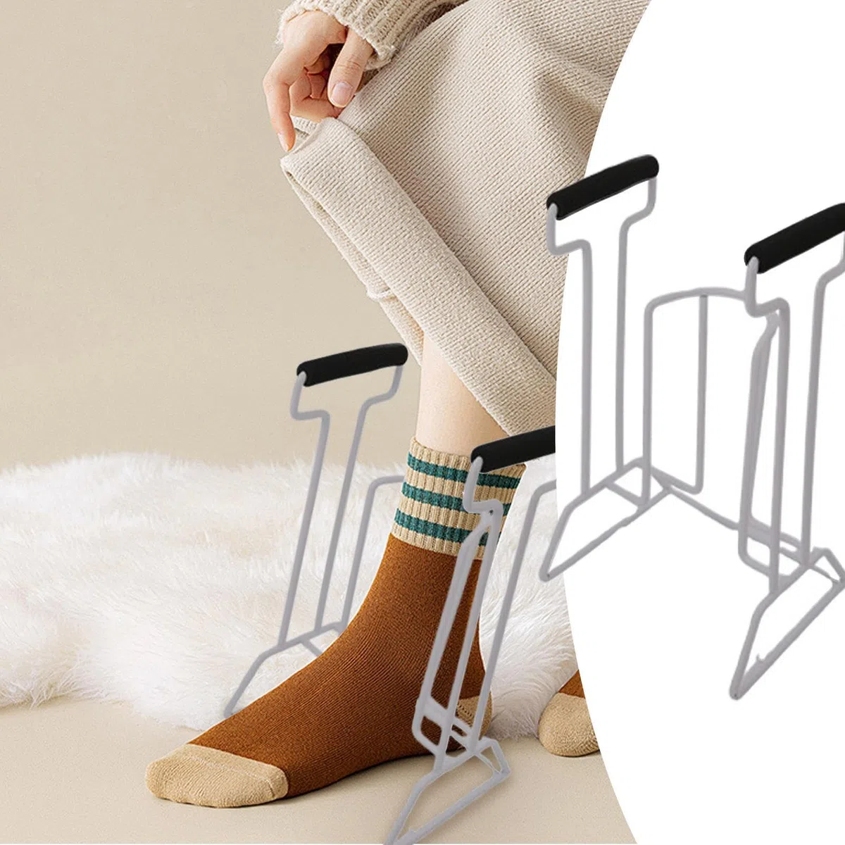 Strumento per calze a compressione - Dispositivo per calze a compressione, Strumento per calze a compressione | Ausiliario per indossare i calzini, aiutante per indossare i calzini in acciaio inossida