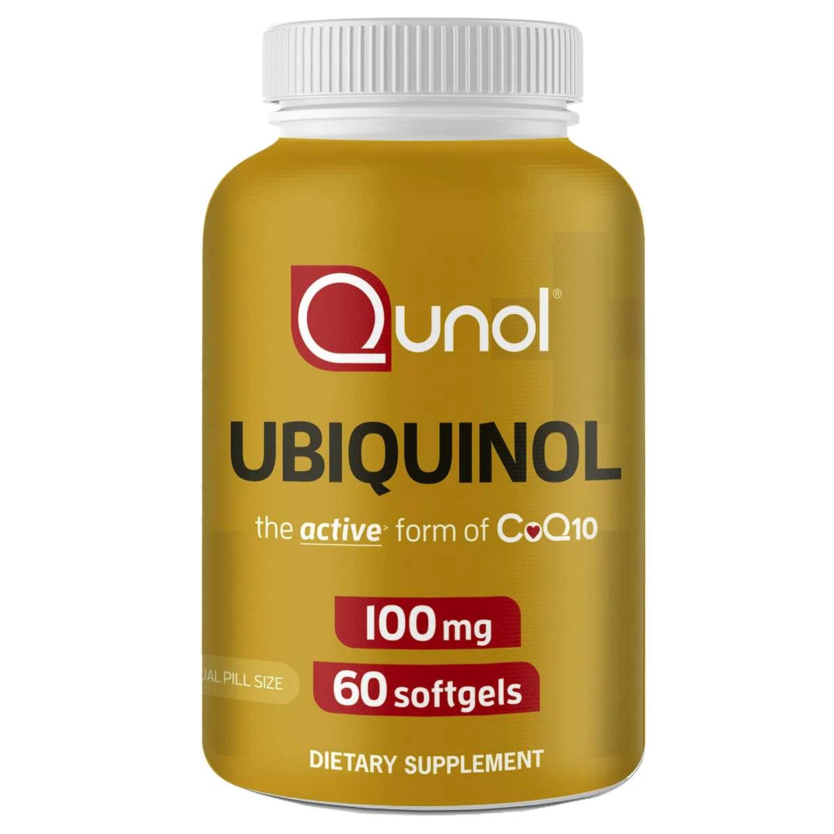 Qunol Ubiquinol CoQ10 100mg Softgels, ubiquinolo - Forma attiva del coenzima Q10, antiossidante per la salute del cuore, livelli di pressione sanguigna sani, utile per gli utenti di statine, 60