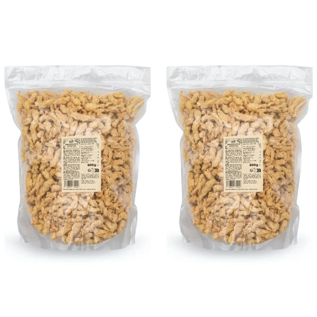 KoRo - Spezzatino proteico di piselli 2 x 600 g - 100% piselli - Gustosa alternativa alla carne - per goulash e stufato vegano