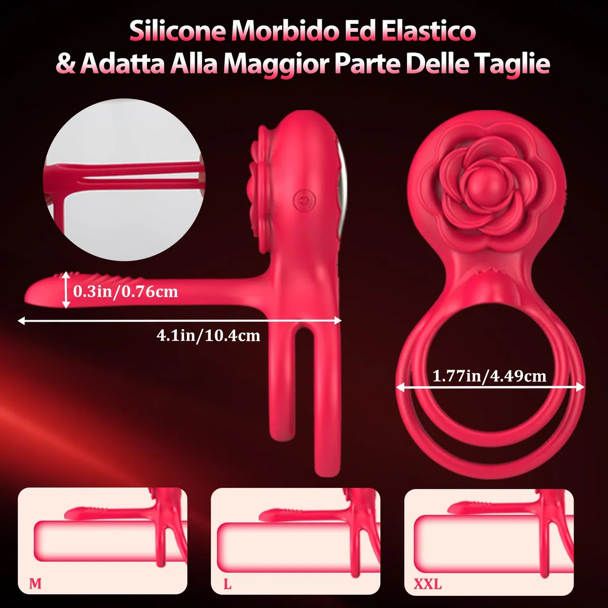 Anello Vibrante per il Pene Sex Toys - 3 en 1 Vibratoreper Uomo con 6 Cockrings Sex Toysper per Uomini Vibratori Clidoride Donna con 10 Modalità Sexy Toys Coppia Vibratore Sexitoi Uomo per Erezione