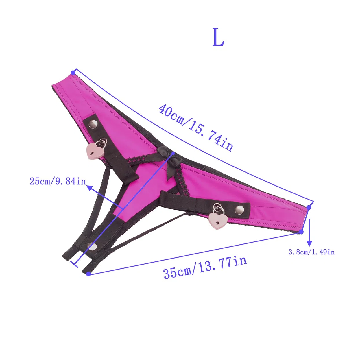 Cintura di castità per uomini, mutandine di castità sissy per l'uso con la gabbia del pene e l'anello del pene, cintura di castità SM giocattoli sessuali per gli uomini (Pink+Lock,M)