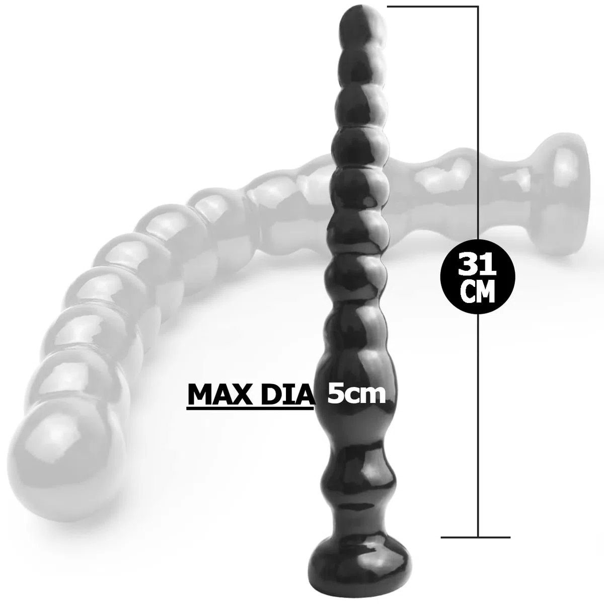 Perline anali flessibili FAAK da 12 pollici con ventosa,Più sono,meglio è,10 palline butt plug dildo,Dildo con perline extra-lungo per un piacere anale profondo