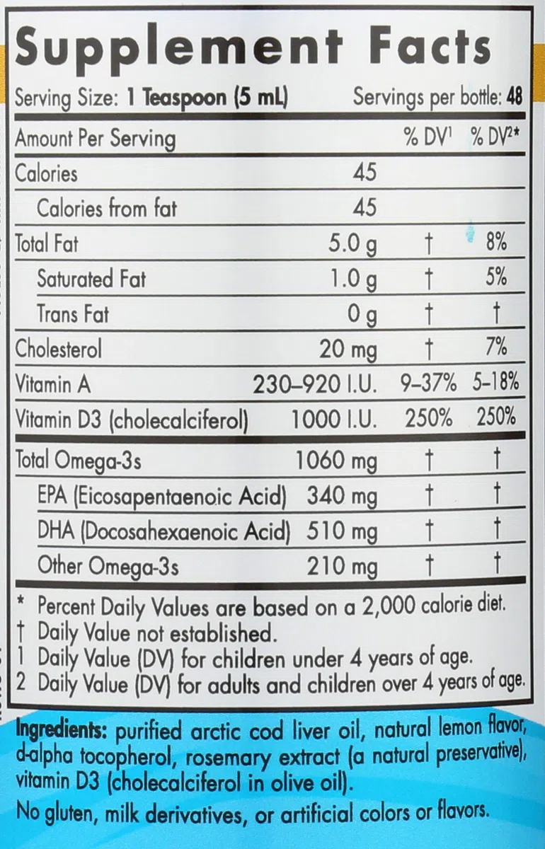Nordic Naturals Arctic-D Cod Liver Oil, Lemon - 237 ml.