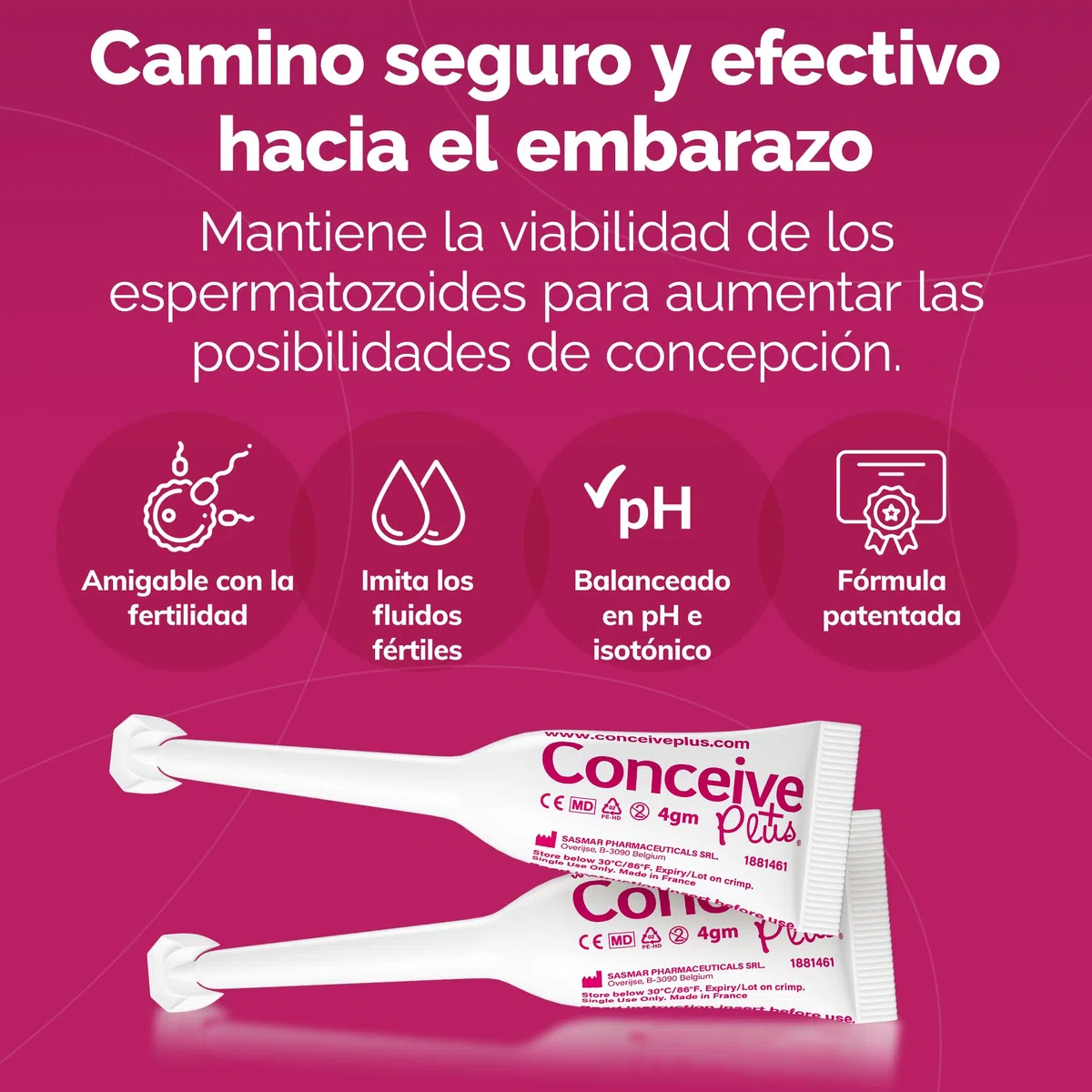 Conceive Plus Lubrificante per la fertilità, applicatori individuali, 8 x 4 g