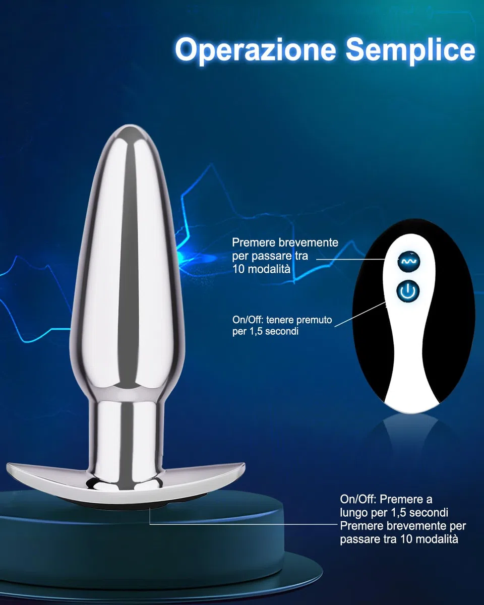 Vibratoreper Donna Telecomando Sex Toys Uomo, Plug Anale Prostata Vibratore Uomo Sextoys, Vibratoreper Donna Professionale Wireless, Vibratori Uomo Anali Plug Analesex Sexyshop 10 Modalità (Metals)