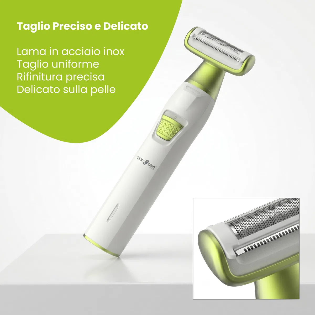 Rasoio Elettrico Corpo Donna Uomo con Luce LED | Ricaricabile USB Cordless | Testina Flottante di Precisione | Per Ascelle Gambe Bikini e Corpo | 90 Minuti di Autonomia