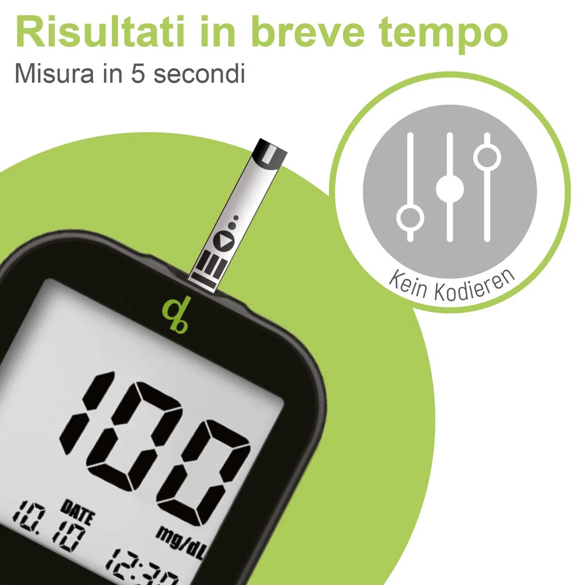 Strisce reattive adia (100 pezzi), per l’automonitoraggio della glicemia in caso di diabete (solo strisce reattive, apparecchio non incluso)