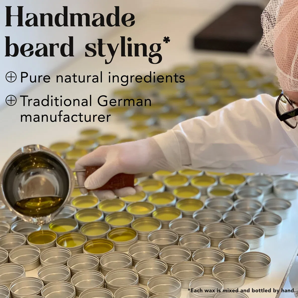 BEARDPRIDE Cera per barba uomo - Traditional - La cera per barba originale per modellare i baffi - Cera per barba a base di cera d'api - Cera per barba - Regalo per uomini - 55g