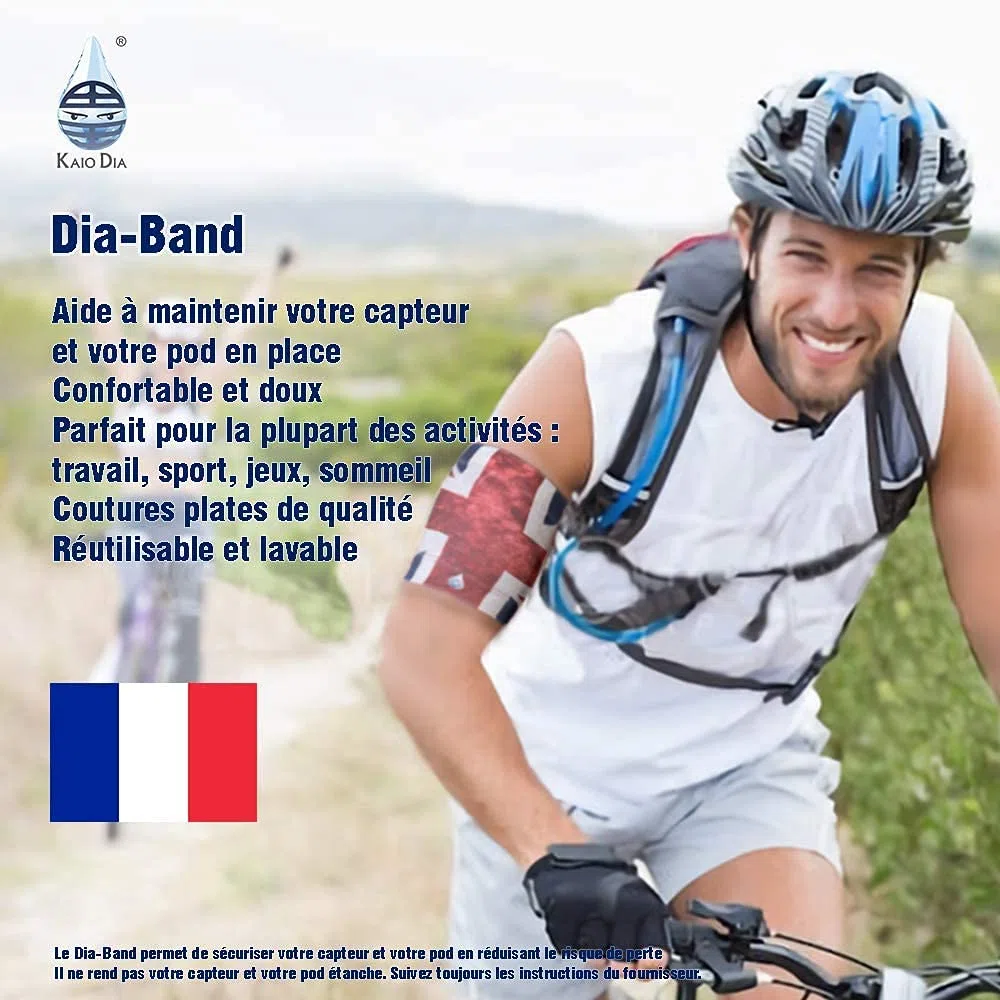 Dia-Band fascia protettiva per sensore di glucosio Freestyle Libre, Medtronic, Dexcom e Omnipod | Fascia in tessuto confortevole per diabetici.