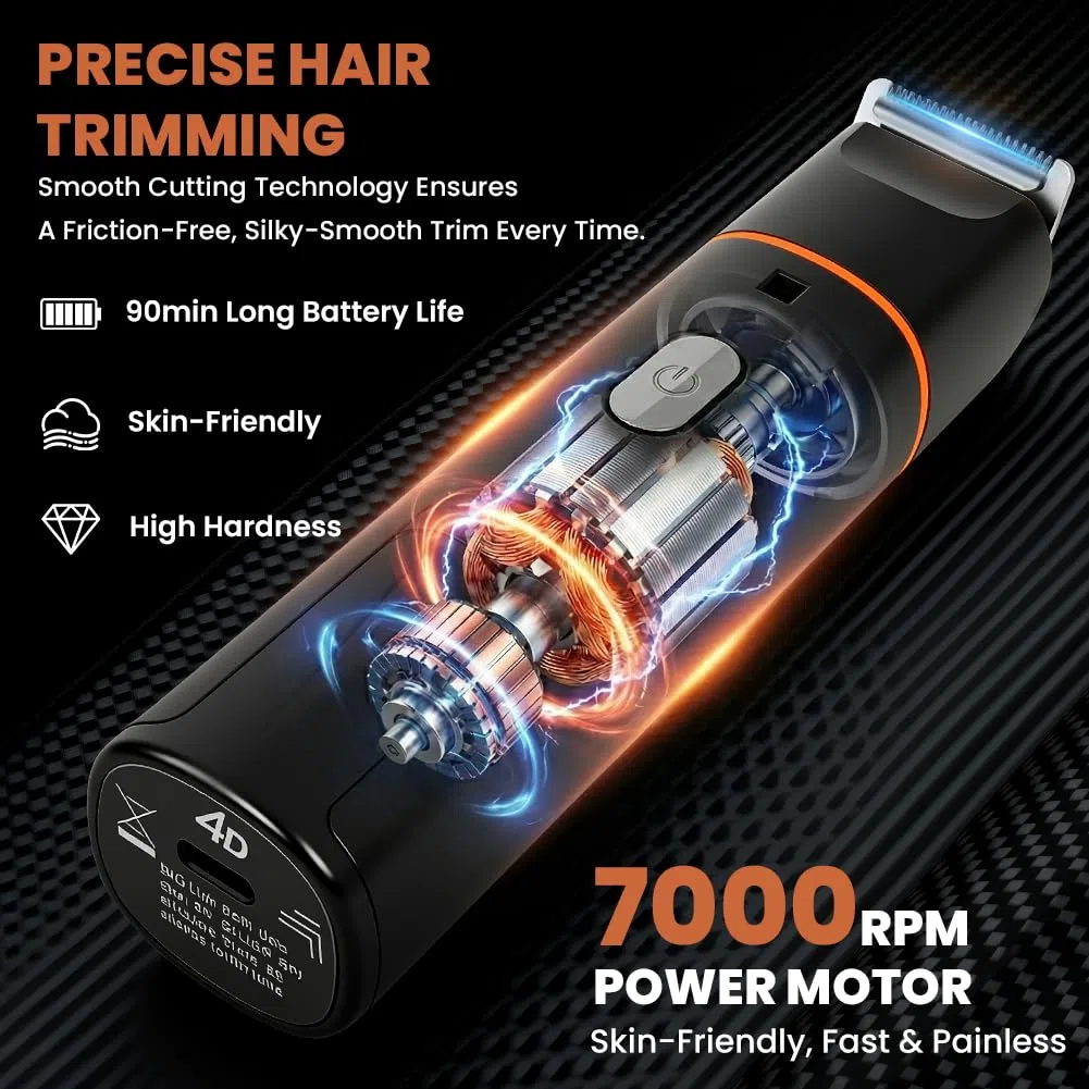 Aolso Rasoio Elettrico Multiuso, Rasoio Elettrico Barba per Uomo, Rifinitore All-In-One per Uomo, Viso, Baffi, Corpo, Naso, Nero - LK