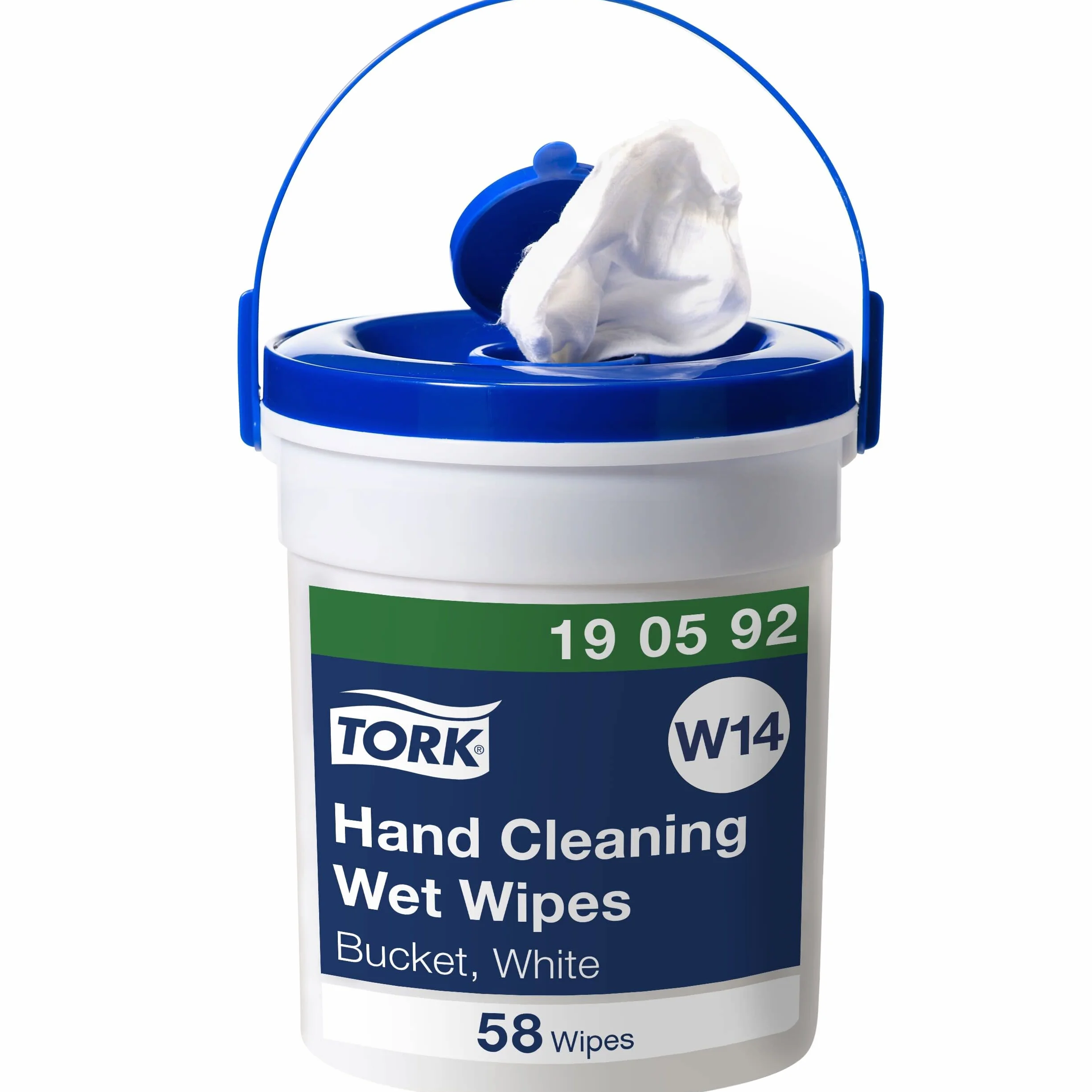 Tork salviette umidificate con secchio dispenser, 190592, 1 x 58 salviette W14, 1-ply, Bianco