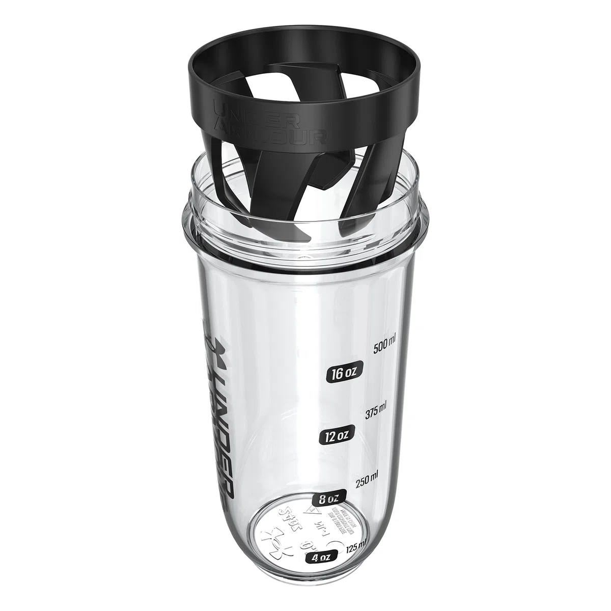 Under Armour UA - Bottiglia Shaker Clarity da 710 ml, colore: Trasparente/Nero OSFA