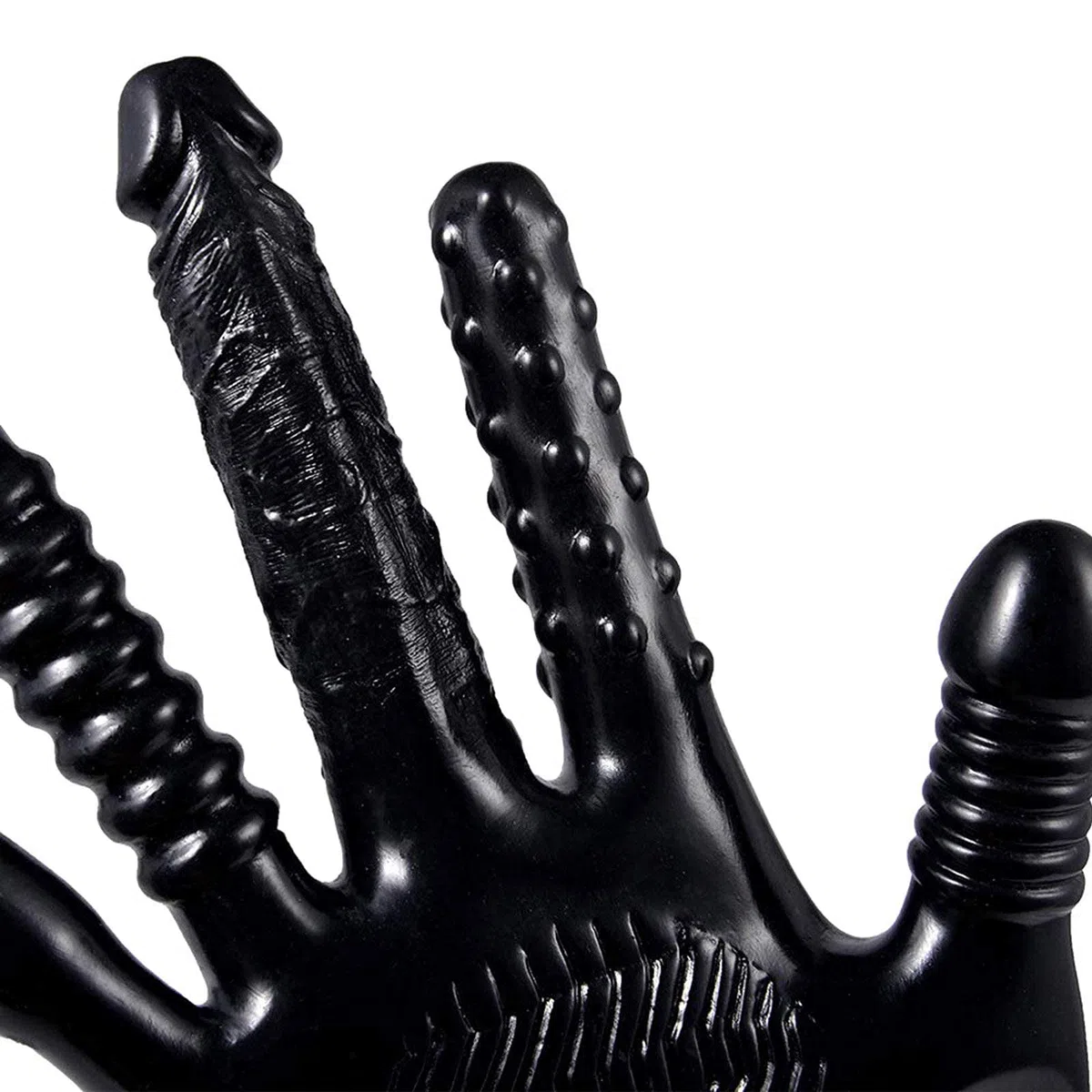 Sex Massage Handschuhe Finger Handschuhe Massagegeräte Vibrationshandschuhe G-Punkt Stimulator 5 Arten Von Gerippten Künstlichen Penis Flirten Masturbation Spielzeug Massage-Handschuh