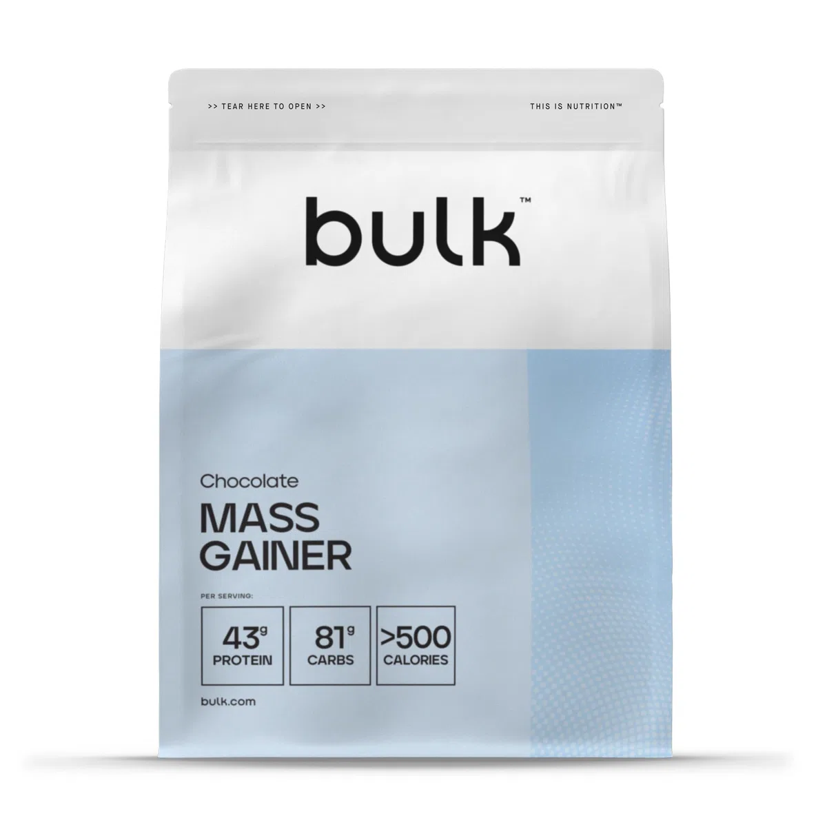 Bulk Mass Gainer Completo | Cioccolato | 16 porzioni | 43g proteine per porzione | 81g carboidrati | 500 kcal per porzione | Gainer ipercalorico | Supporta crescita e mantenimento muscolare