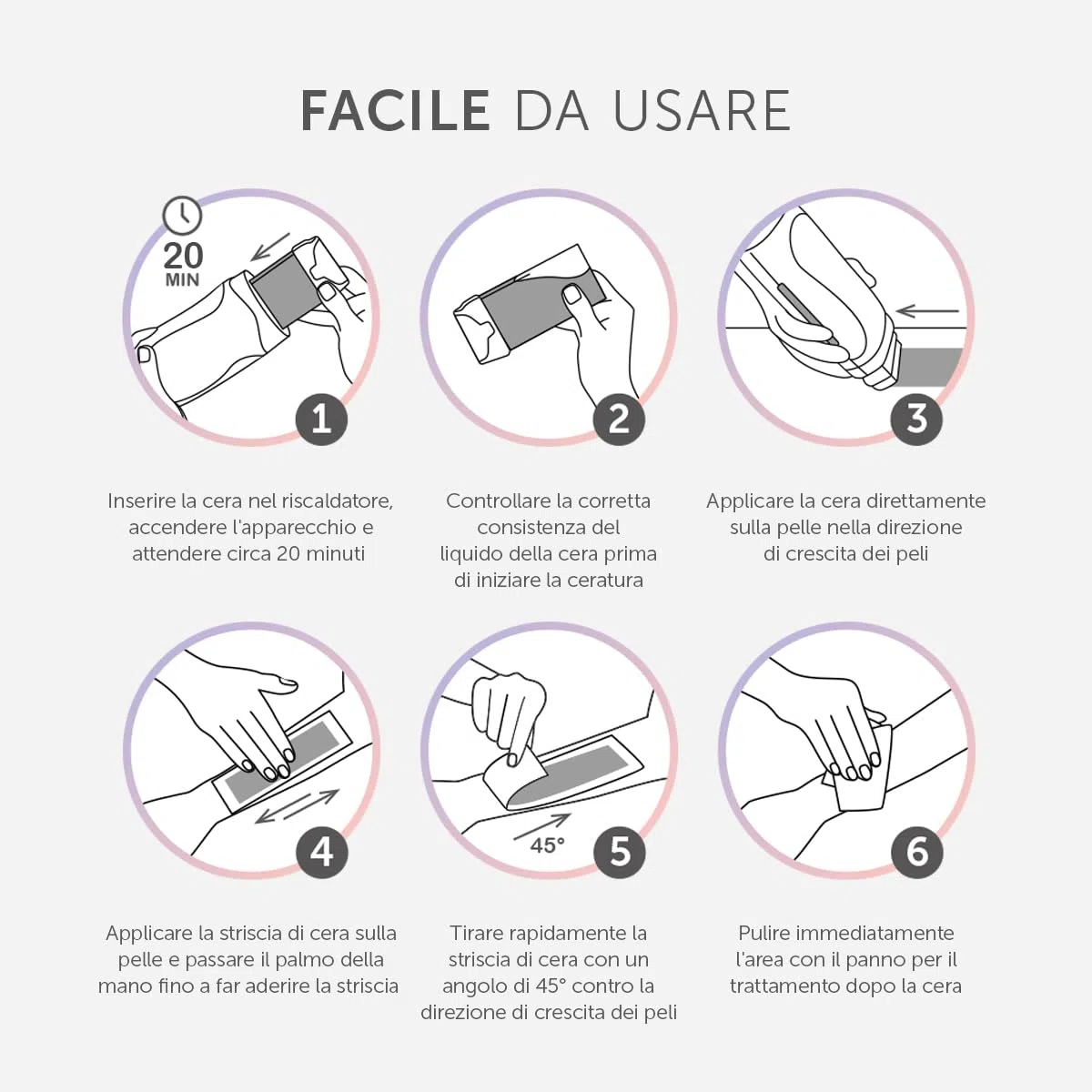 Wax n'Roll - Kit rullo per cera con 1 rosa e 1 ricarica di miele, 50 strisce, 6 salviette per la cura della pelle, scaldacera roll-on per una pelle liscia