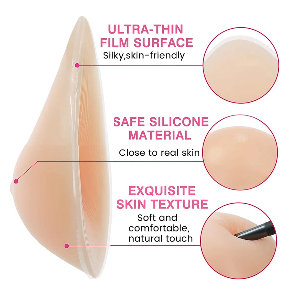 Protesi Mammarie In Silicone Autoadesive, For Mastectomia Realistiche E Cuscinetti Morbidi For L'ingrandimento Del Seno For Cosplay Transgender