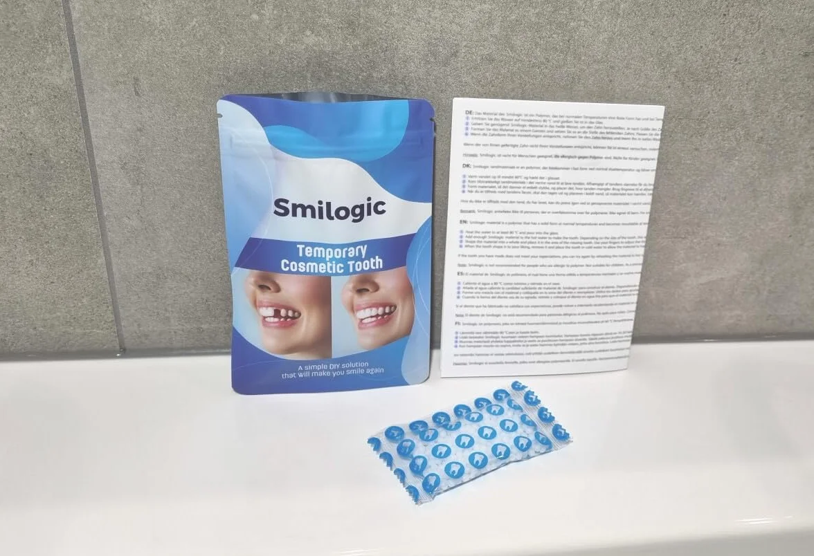 Dente Temporaneo – Kit Fai-Da-Te per Sostituire un Dente Mancante – Dente Artificiale Realistico – 20 Applicazioni Incluse