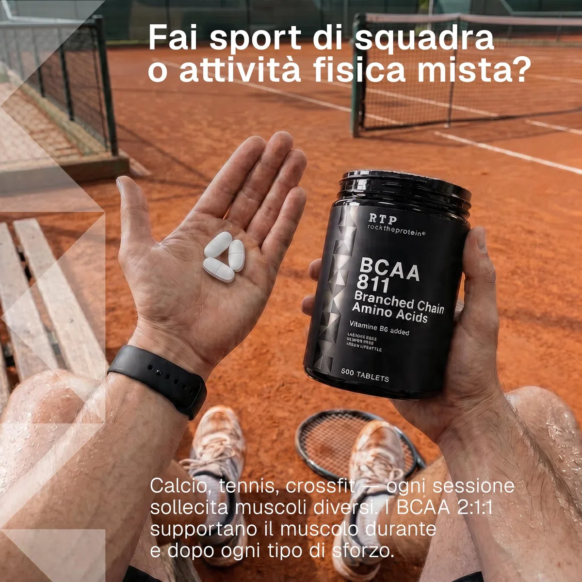 Aminoacidi Ramificati BCAA 2 1 1 500 Compresse RTP – con 25000 mg L-Leucina, L-Isoleucina e L-Valina – Vitamina B6 – Amminoacidi BCAA per Sport, Palestra e Pre Post Workout