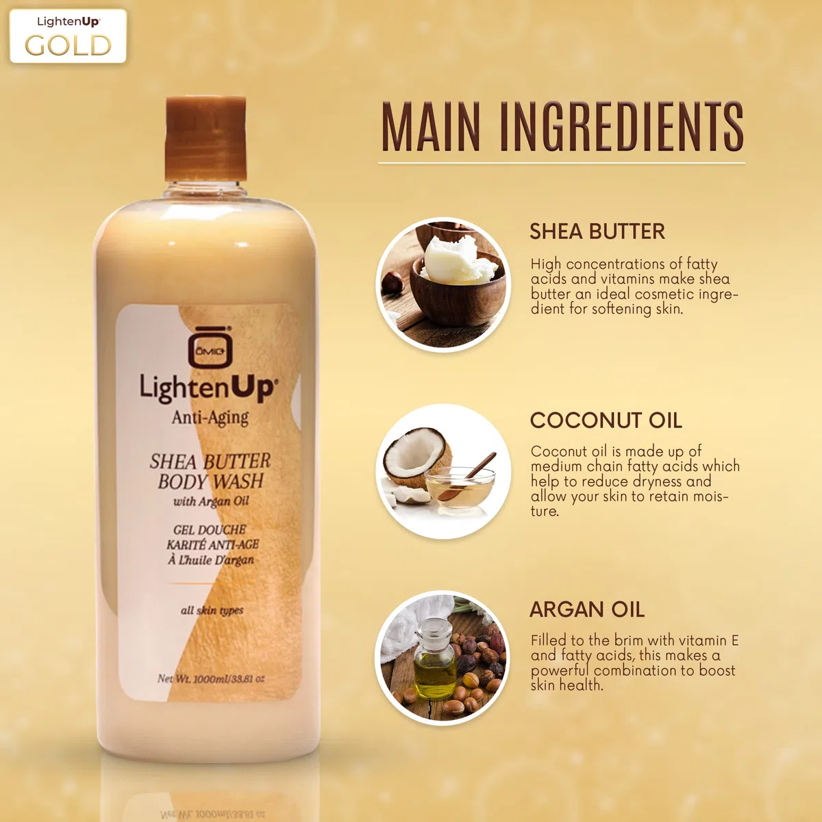 Omic Lighten Up Anti-Aging Shower Gel - 1000ml