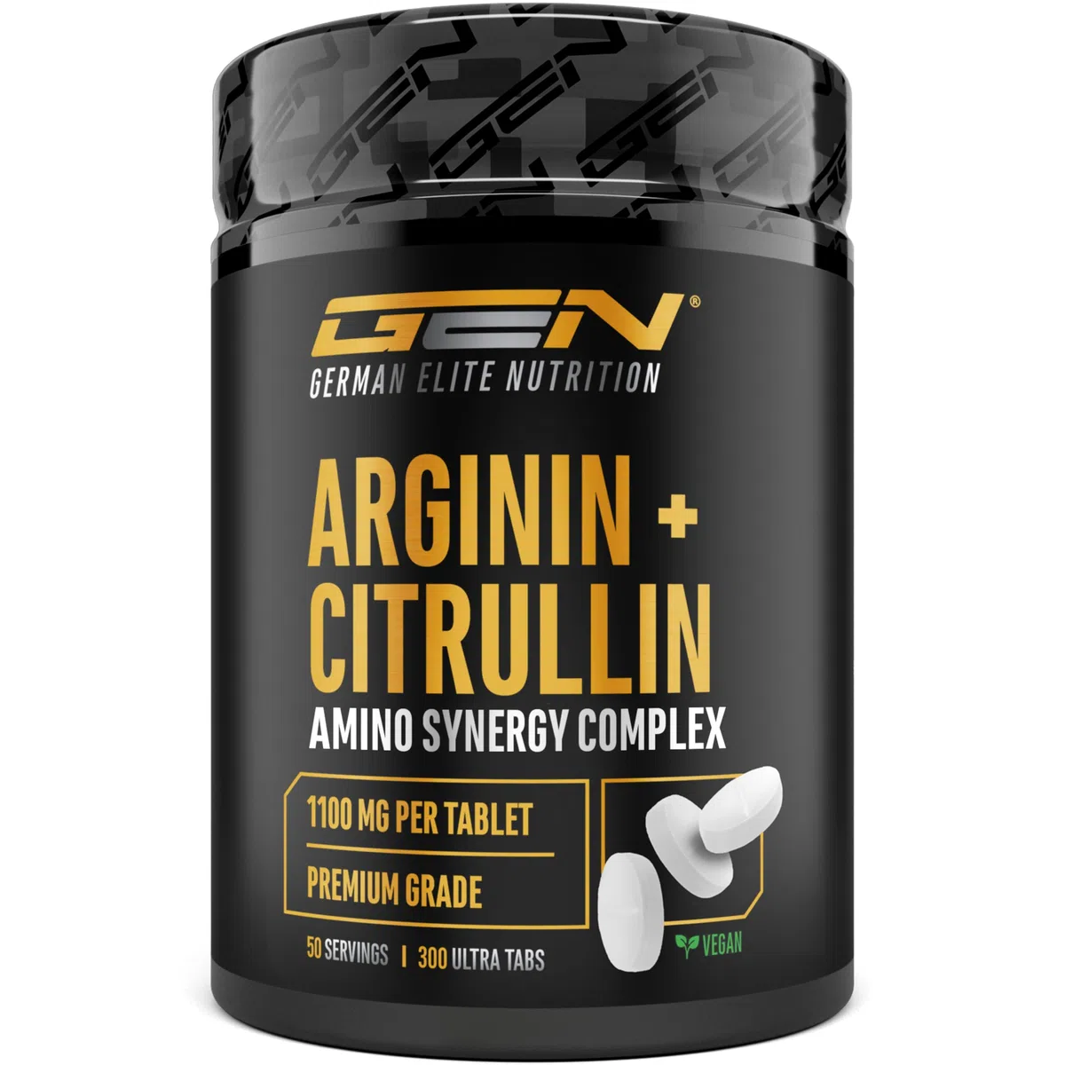 L-Arginina + L-Citrullina Ultra Compresse - 300 compresse da 1100 mg - Combinazione ad alto dosaggio di L-arginina base e L-citrullina malato 2:1 - Vegano