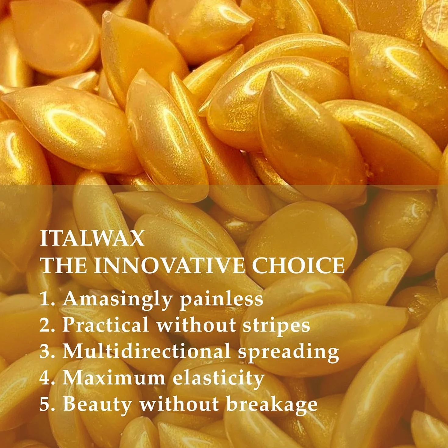 Italwax Luxury Full Body – 1Kg - Perline di cera per la depilazione a caldo senza strisce - Formulazione sintetica ideale per le pelli sensibili – Idonea per la depilazione di tutte le parti del corpo
