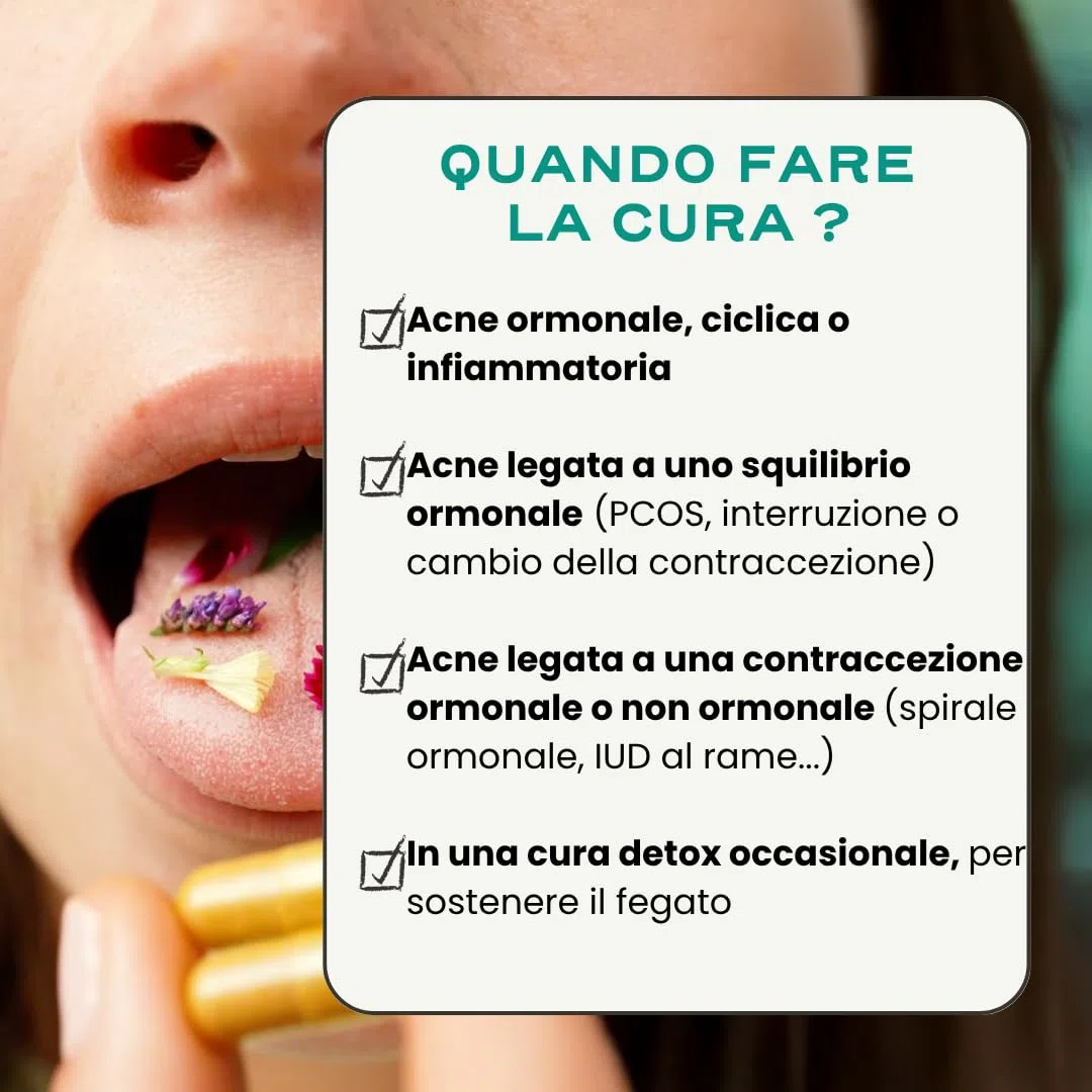 Circles CLEAR Integratore Donna Acne Ormonale - Zinco + Bardana Ortica Curcuma Rosmarino - Equilibrio Ormonale Post-Pillola Ciclo - Pelle Impura Imperfezioni - 60 Capsule Vegan Senza Glutine (1)