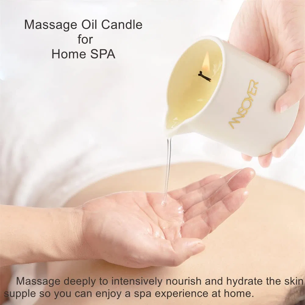 Candele Da Massaggio - Idratanti e nutrienti per la SPA di casa - 230 g (Marshmallow Rosa)