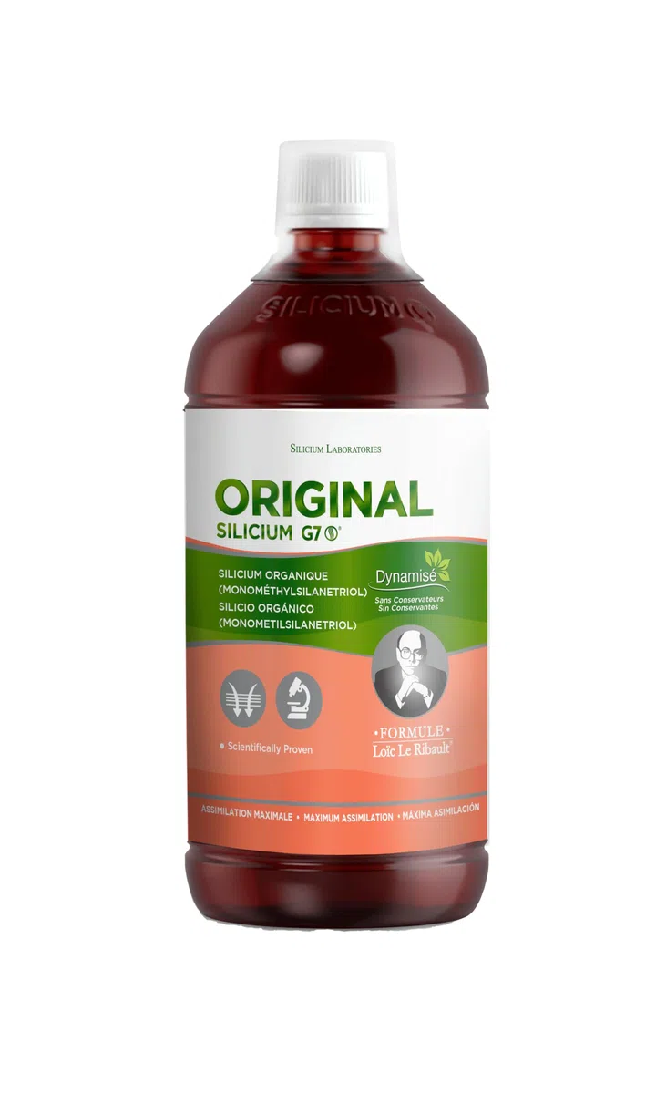 G7 originale. formula migliorata. Liquid Silicon supplemento Vegano che promuove la produzione di collagene. Si rafforza le ossa e le articolazioni e aumenta l'elasticità della pelle. 1000 ml.