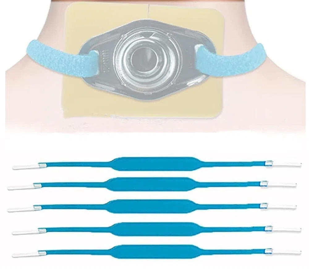 Cintura Portacannula Tracheostomica - Legami per La Cura della Tracheostomia - Lacci Monouso per Trachea da Collo per Laringectomia, Confezionati Singolarmente, 5 Pezzi