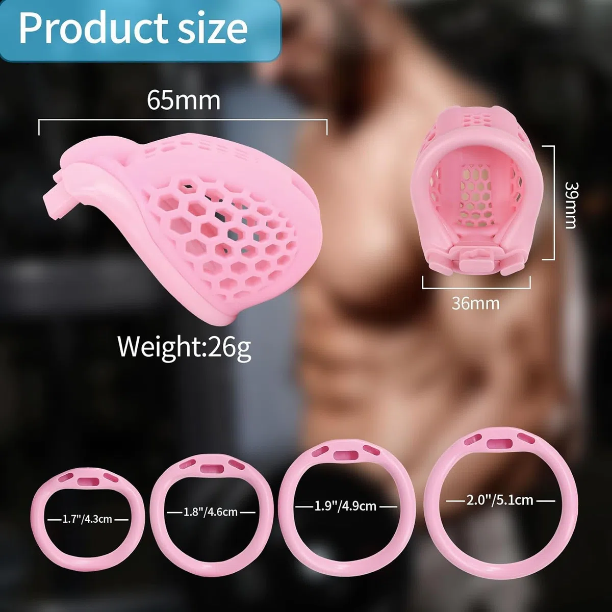 Sissy Chastity Cage Male Chastity Cage Small Chastity Devices BDSM Sex Flat Cock Cage for Sexual Adult (Small,Bent Ring)