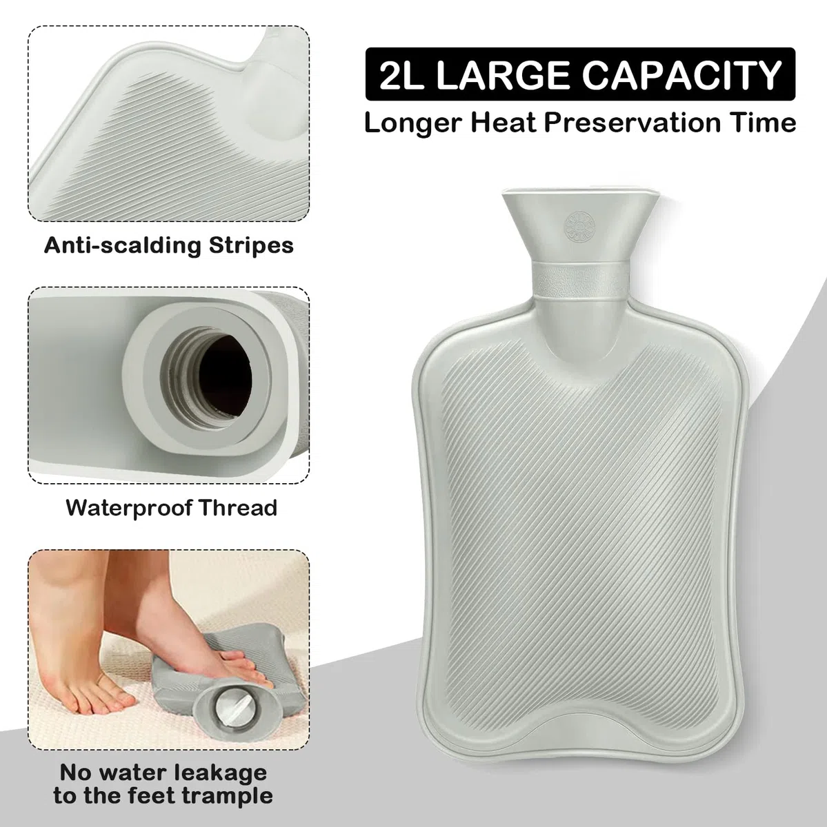 Edonkvi Scaldapiedi Borsa Acqua Calda, 2 in 1 Scaldapiedi Peluche Morbido con Tasca, Lavabile Scalda Piedi non Elettrico, Stitch Borse Acqua Calda Grande Pantofole Riscaldate per Uomo Donna Bambini