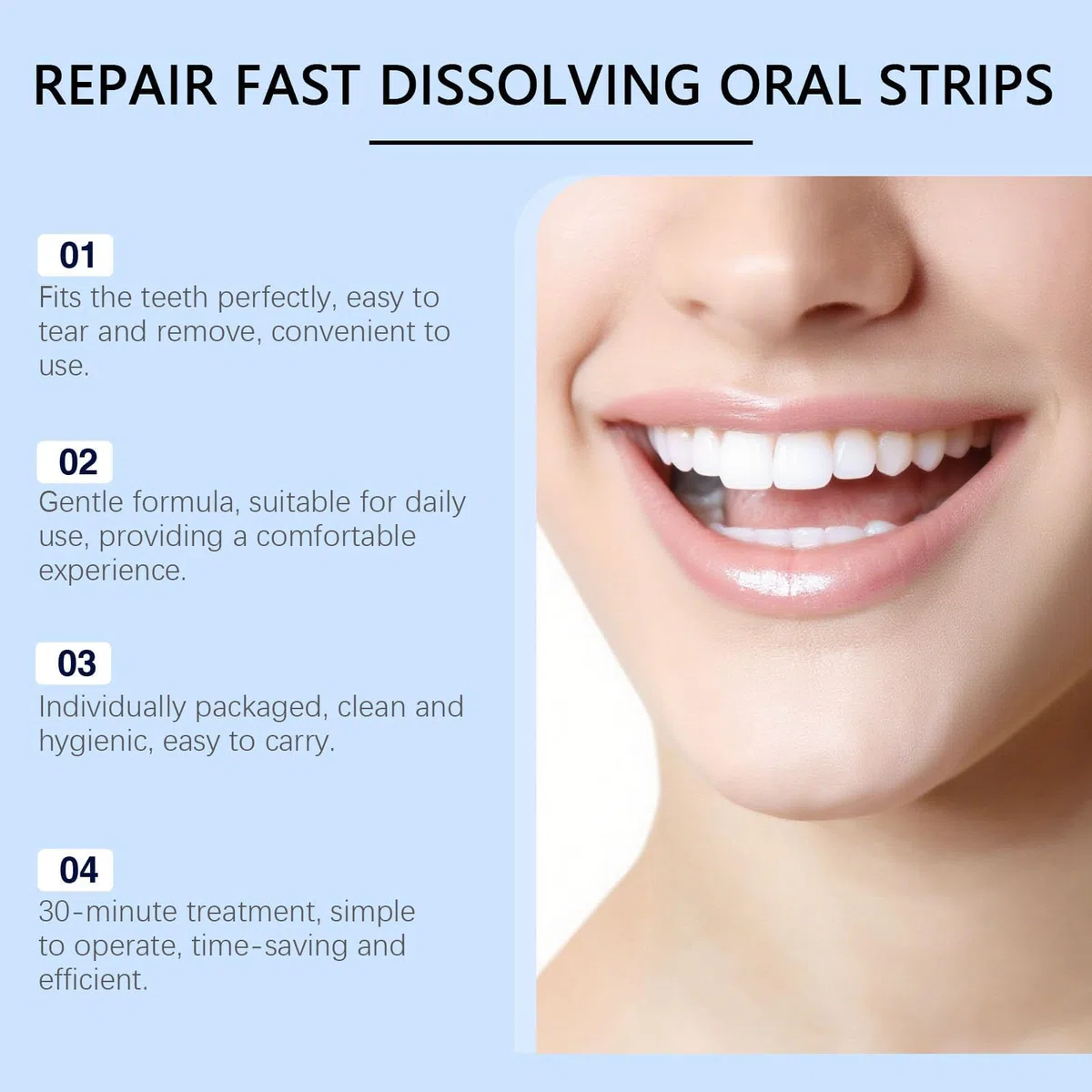 Riparazione dei denti, strisce per la cura di denti e gengive, 2026 nuove strisce sbiancanti per i denti, strisce orali a dissoluzione rapida per la cura di denti e gengive (4pcs)
