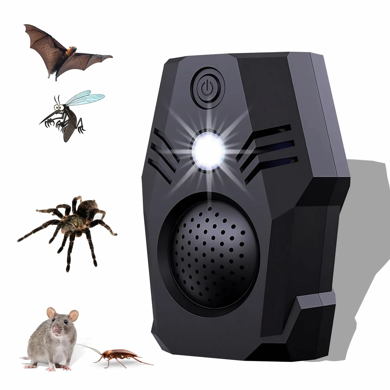 Repellente per parassiti ad ultrasuoni, repellente per topi ad ultrasuoni, scaccia topi, repellente per ragni, repellente per pipistrelli, 4 modalità per casa, appartamento, ristorante