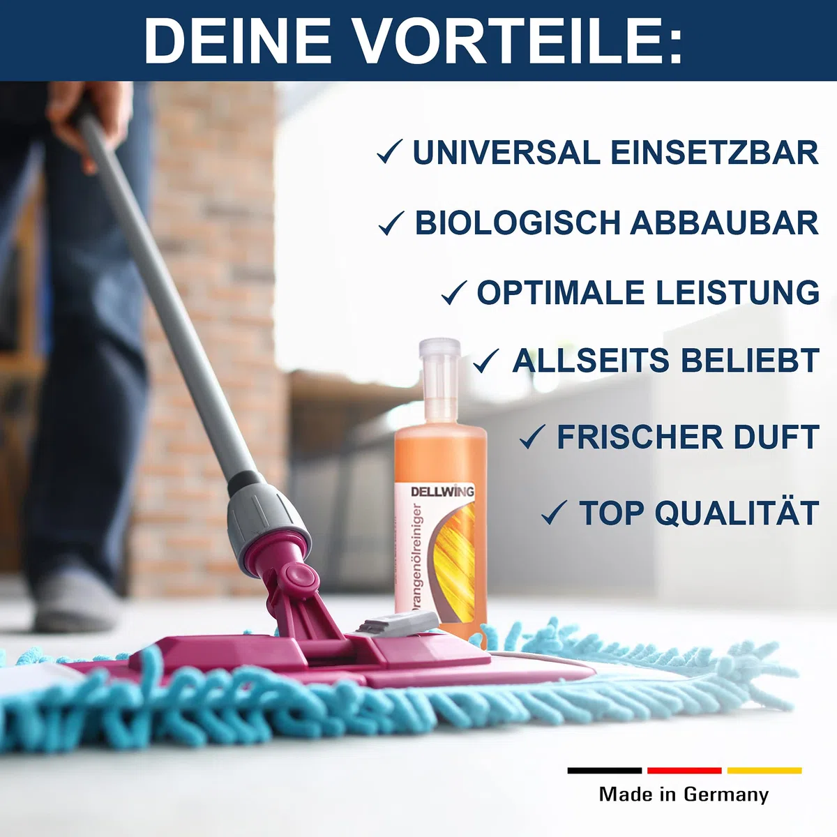 DELLWING pulitore concentrato all'olio d'arancia 2,5 l – pulitore concentrato all'arancia/pulitore universale di alta qualità con aroma di limone contro macchie