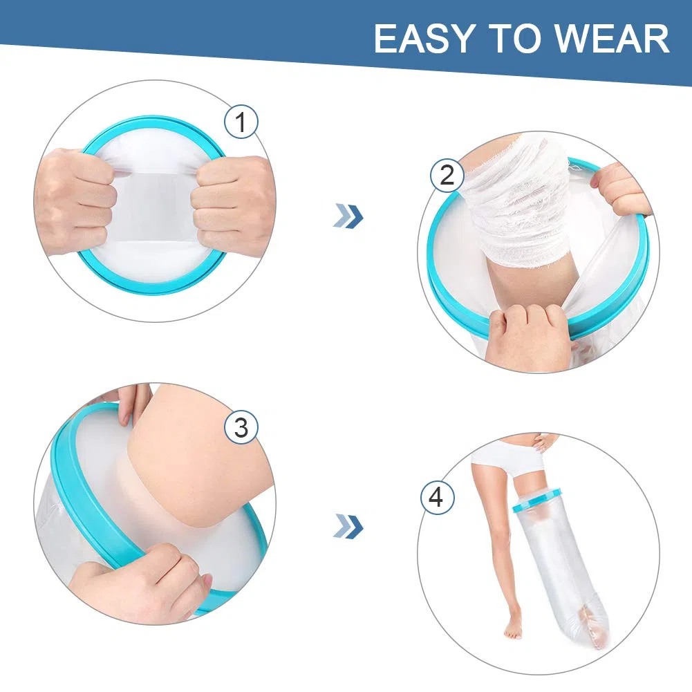 Yosoo Health Gear Protezione Gamba Doccia, Protezione Gesso Gamba per Doccia Protezione Impermeabile Gesso per Uso doccia, Protezione per Fasciatura Gesso, Copertura per Medicazione Riutilizzabile