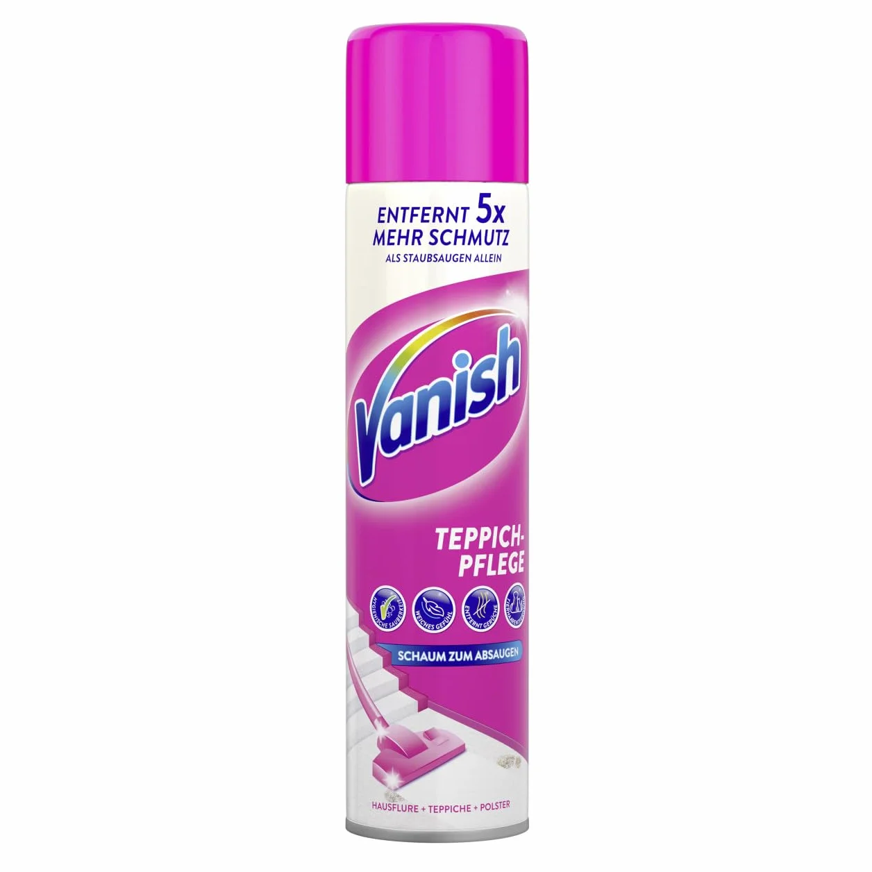 Vanish Oxi Action Detergente per tappezzeria e tappeti, schiuma smacchiante per la pulizia di grandi superfici, 600 ml, fragranza fiori primaverili, pulisce e rinfresca il tuo tappeto