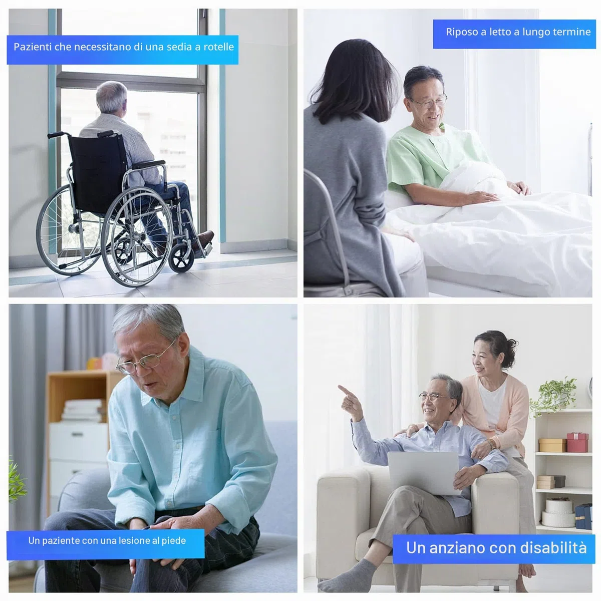 [LOSCHEN] Cintura per sedia a rotelle, antiscivolo, traspirante, accessorio per sedia a rotelle contro il ribaltamento, adatta per anziani e pazienti con mobilità ridotta (blu)