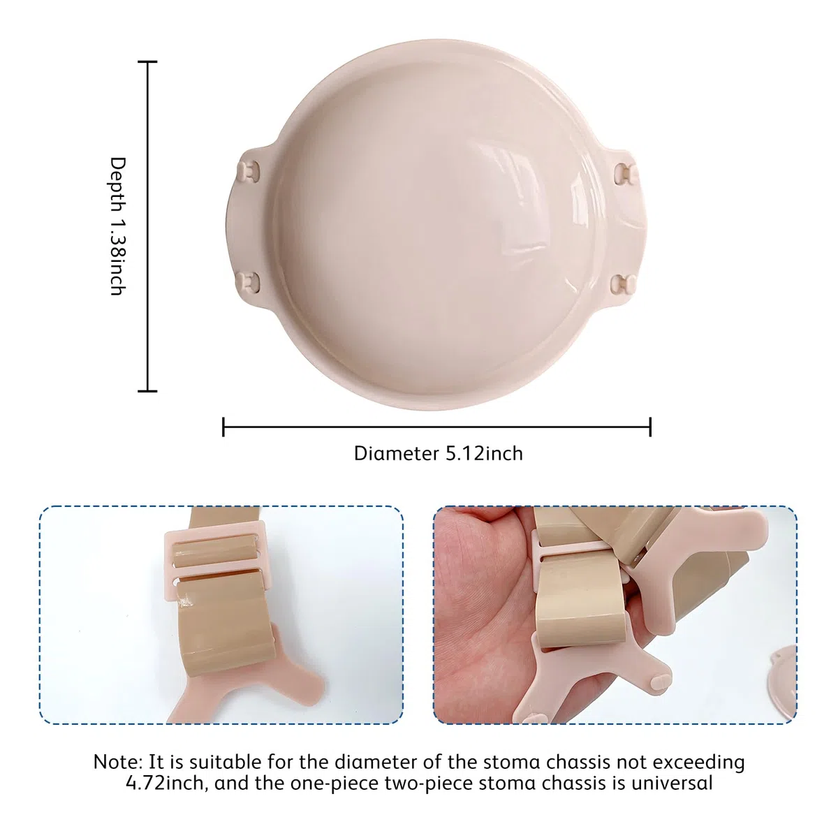 Copertura da Bagno per Stomia, Protezione per Piaghe Doccia in Silicone Regolabile Impermeabile Forniture per Stomia Colore Pelle
