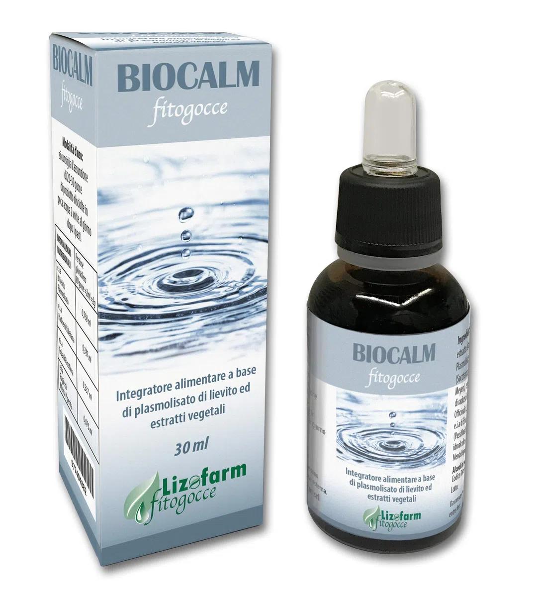 Biocalm Fitogocce | Integratore naturale per la qualità del sonno e il relax | Valeriana, Passiflora, Menta, Plasmolisato | 30 ml - Gocce Orali