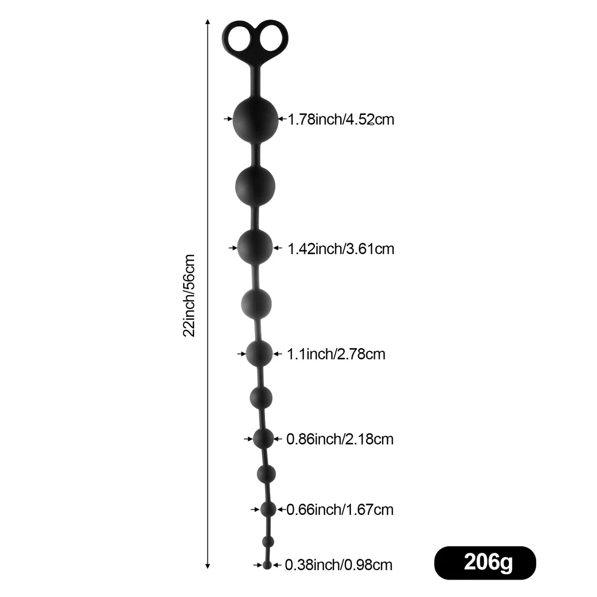 Perline Anali Super Lunghe 56 cm con 11 Palline, Grande Plug Anale Silicone con Anello di Trazione Sicuro, Catena Dilatatore Anale Massaggio Prostatico, Giocattoli Sessuali per Uomo Donna