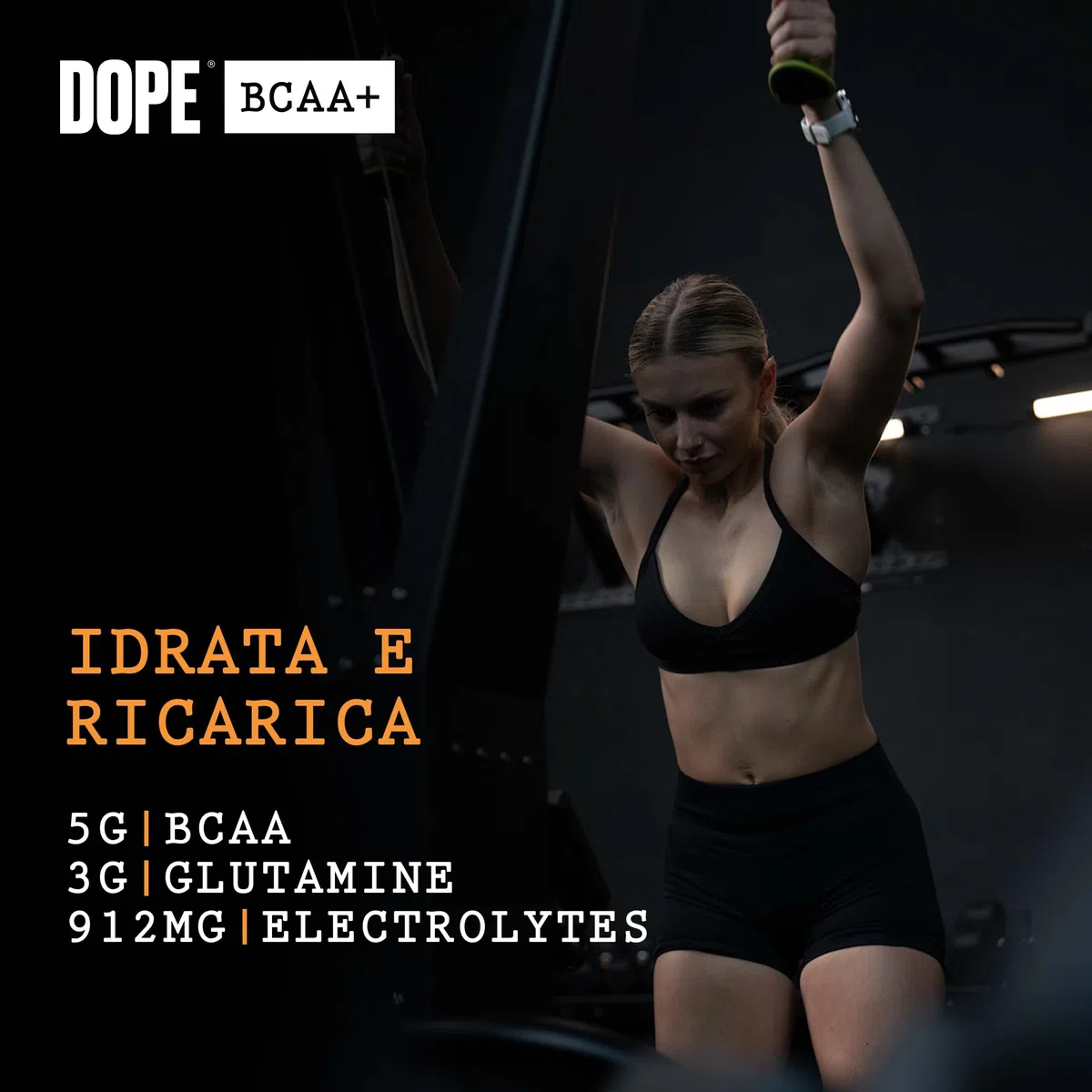 Dope BCAA+ | Intra-Workout Powder | Strawberry Lime | 360 g | 30 Servings | 5g BCAAs | Electrolyte Blend | Glutamine | Vitamin B6 & B12 | Supports Hydration, Energy & Recovery
